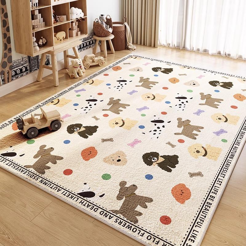 Modern Minimalist Style Carpets for Living Room Cartoon Children's Room Rug Home Lounge Soft Floor Mat Pink Bedroom Decor Carpet