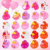 5Pcs Valentine'S Day Rubber Ducks Bulk Funny Duck Vinyl Duck Toys Playing In Water Toys For Ducking Valentine Party Baby Shower