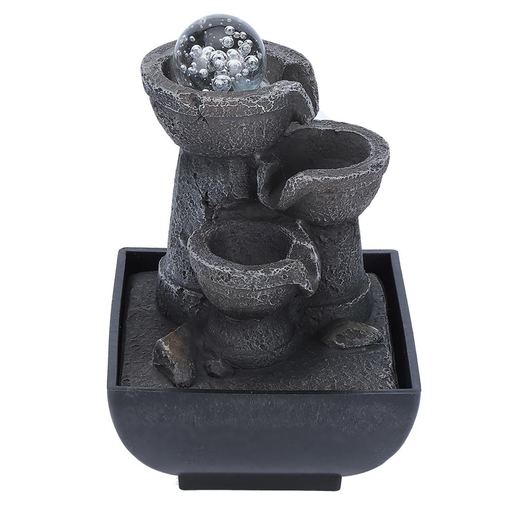 LED Illuminated Tabletop Waterfall Flowing Water Fountains with   for   Feng Shui Decoration