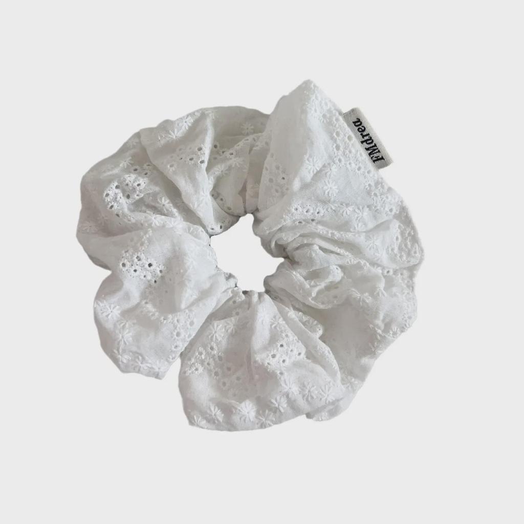 Girly White Lace Large Intestine Elastic Hair Tie - Forest Style Fairy Rubber Band