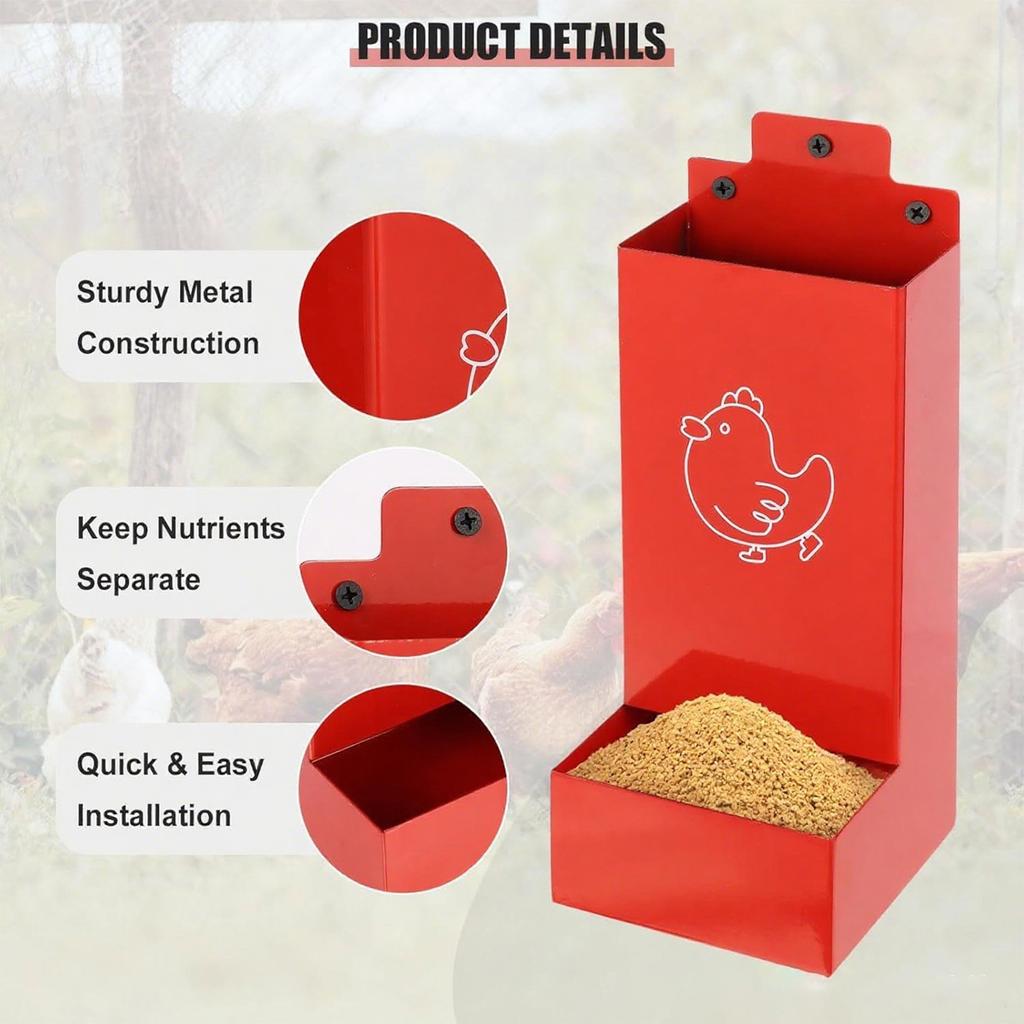 Outdoor Wrought Iron Suspended Automatic Chicken Pellet Feeder