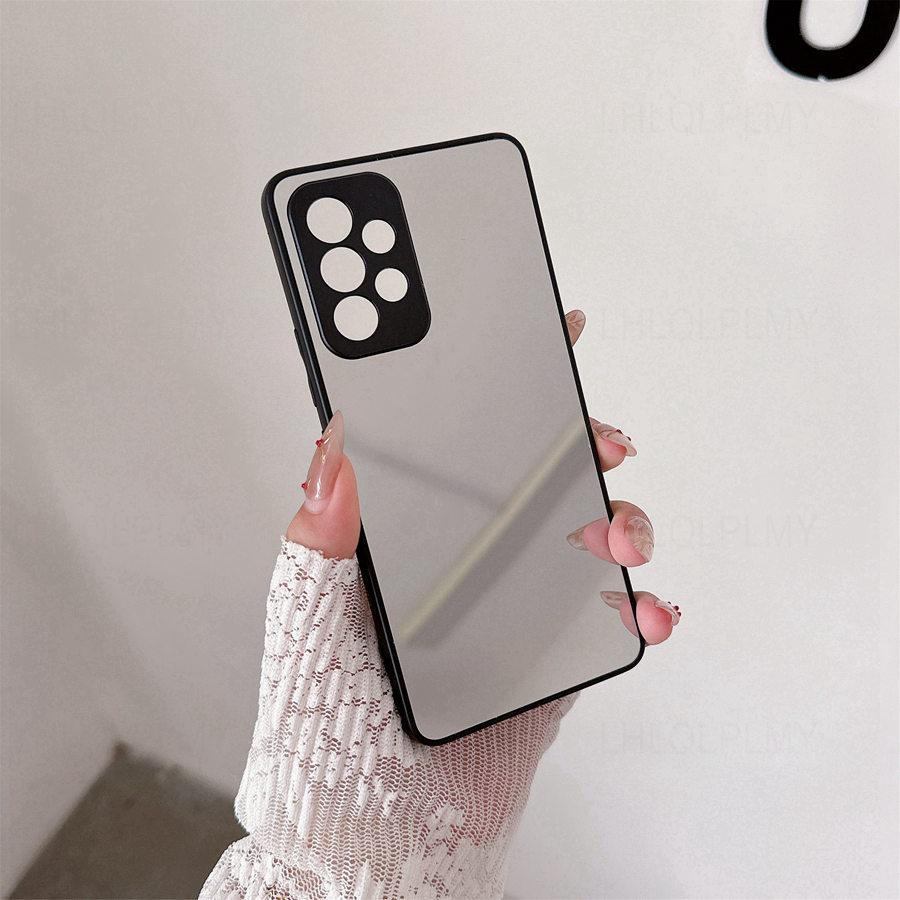 

Роскошный светоотражающий чехол-зеркало для макияжа для Samsung Galaxy A16 A55 A54 A35 5G A34 A15 A14 A17 A36 A56 Google Pixel 6 7 8 Pro Ударопрочные задние крышки Galaxy A22S 5G серебряный