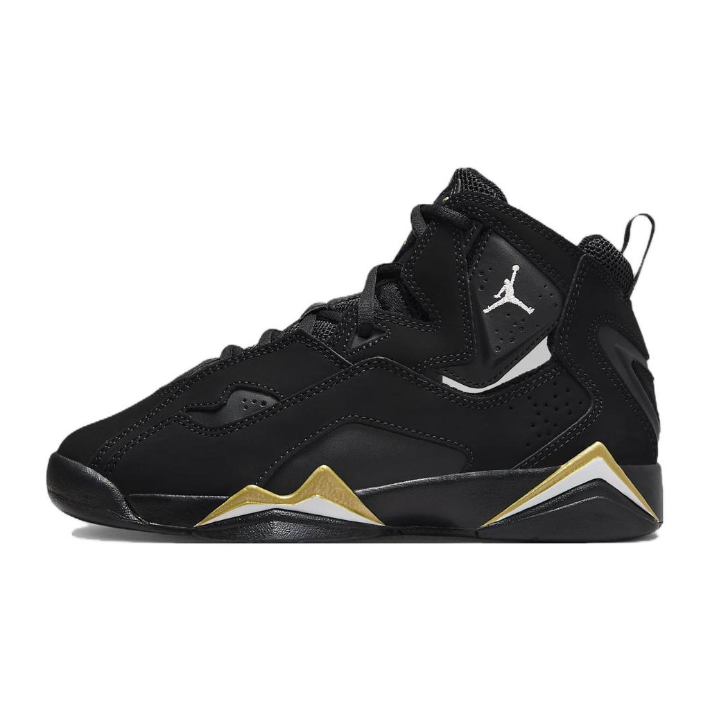 Air Jordan Jordan True Flight GS Black Metallic Gold 2023 Kids Sneakers White 343795-017