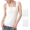 Merelop Ceto Tank Solid Color Camisole and Bra Strap Breathable Strapless Black and White Women's Top, 2-Piece Set, Cover, Vest, Style, Simple,