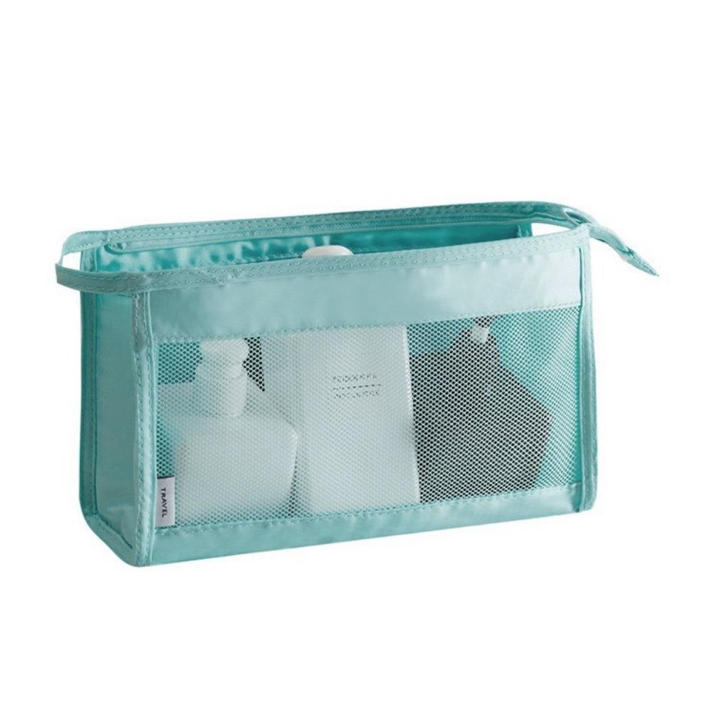 Foldable Mesh Makeup Organizer Hanging Toiletry Bag Large Capacity Wash Bag  Brushes