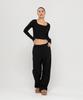 CHAMBROS [2Pack] Point Logo Pintuck Wide Sweatpants (Type B)