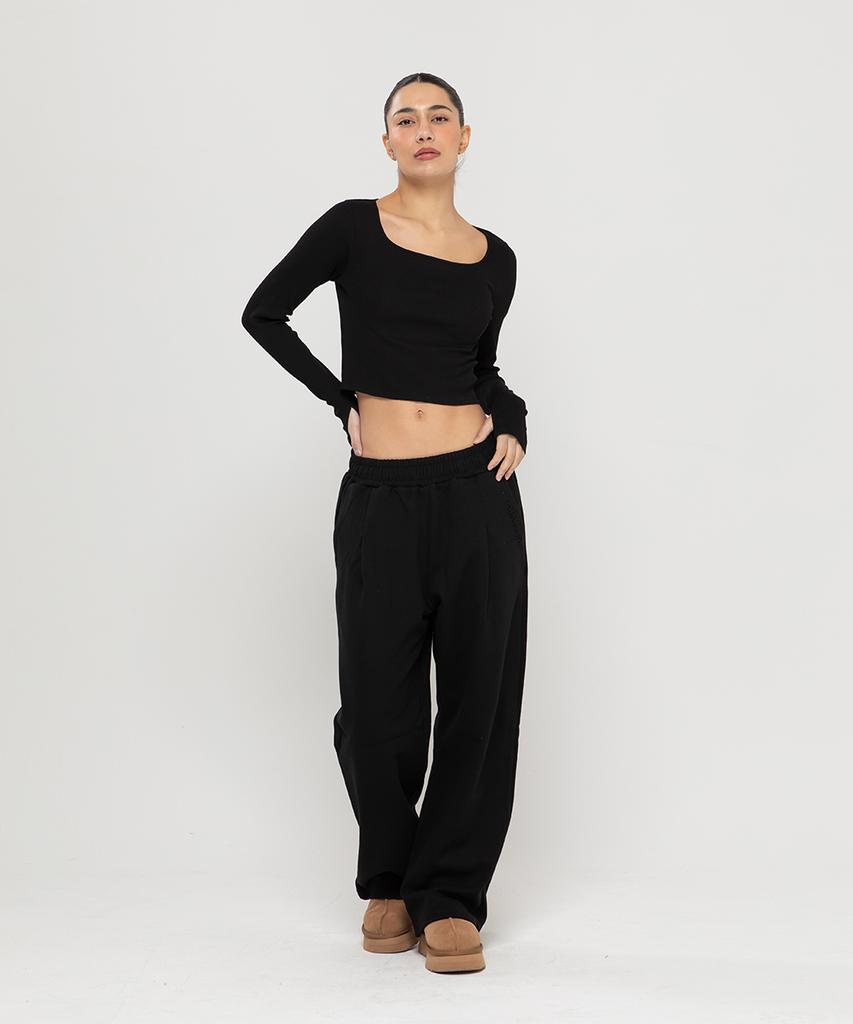 CHAMBROS [2Pack] Point Logo Pintuck Wide Sweatpants (Type B)