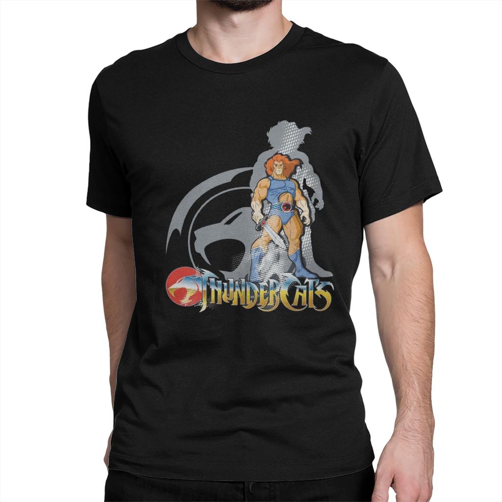 80s  Cartoon Anime Logo  for Men Women T Shirts Thundercats Vintage Tees Short Sleeve Crewneck TShirts Pure Cotton Summer Tops