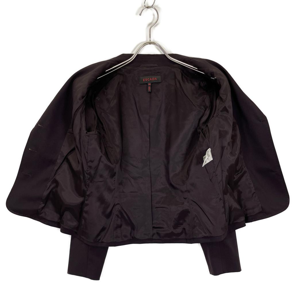 Escada Purple Wool Peach Lapel Single Jacket Jacket 40 BrownUsed