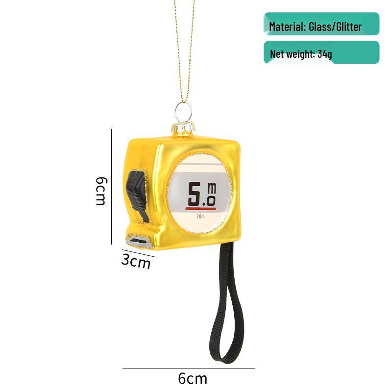 

Painted Glass Christmas Ornaments: Car, Coffee Maker, Backpack, Camera Charms for Tree Decoration