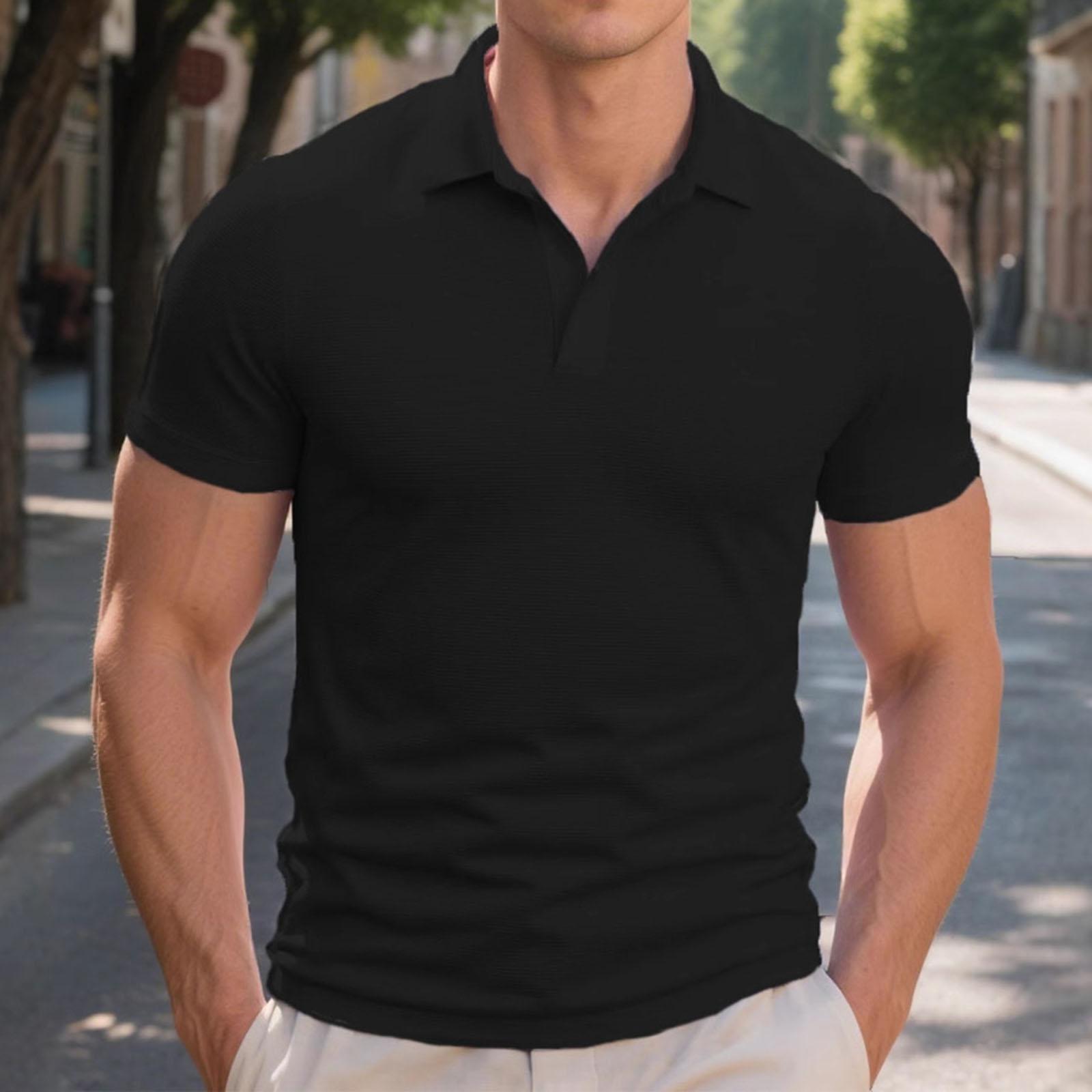 

Men V-Neck Short Sleeves American Style Fitness L чорний