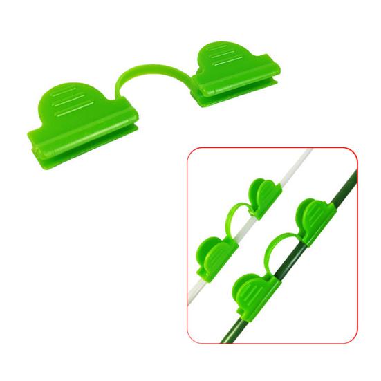 50 Pcs Greenhouse Arch Frame Clips Double Head Plastic Clips Heating Press Film Clamps for Greenhouse Film Arch Tubes