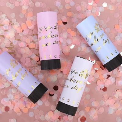 Confetti Poppers Easy Operation Party Favor Portable Mini Hand Held Spring Confetti Fire-works for Birthday