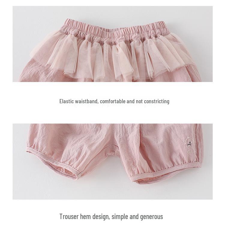Korean Style Floral Print Camisole & Mesh Pants Set - Summer Outfit for Little Girls
