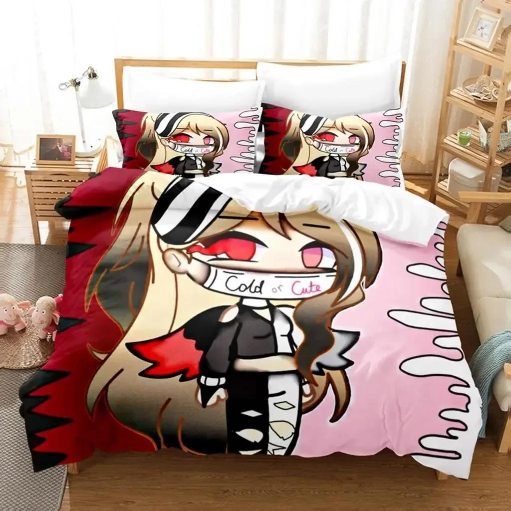 3D Print Anime Kawaii The Gacha Girl Printed Bed Set Duvet Cover Pillowcase Bedding Set Linen Sheet Quilt Cover Full Queen Size