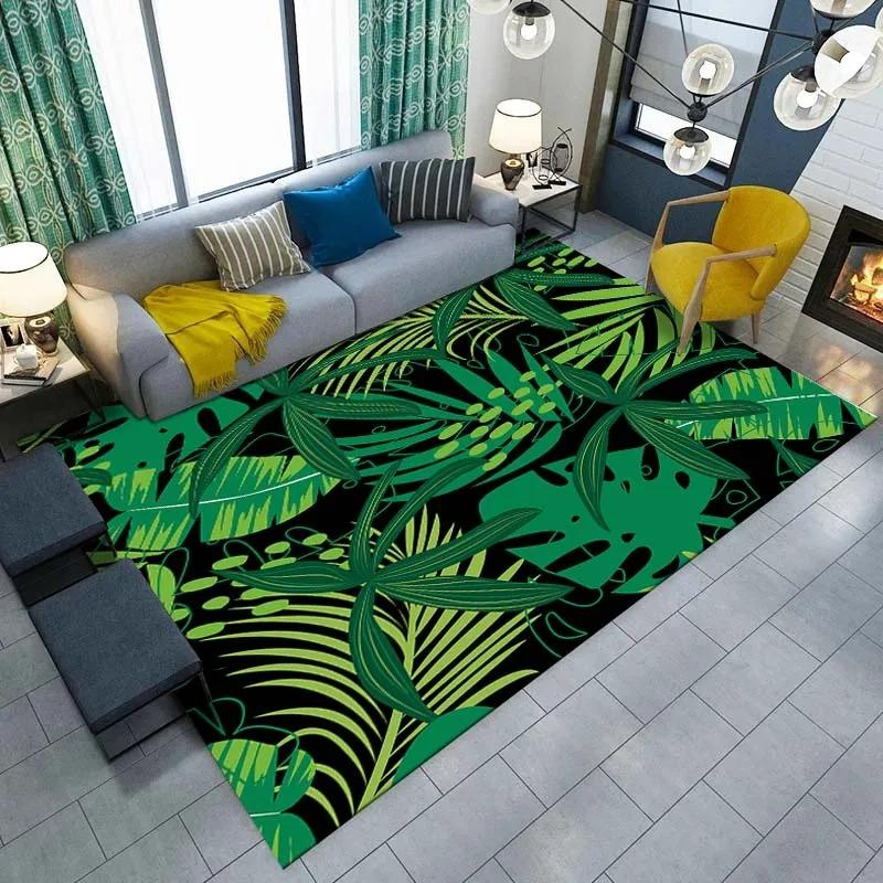 Tropical Plant Leaf Printed Floor Mat Door Front Decoration Home Living Room Floor Mat