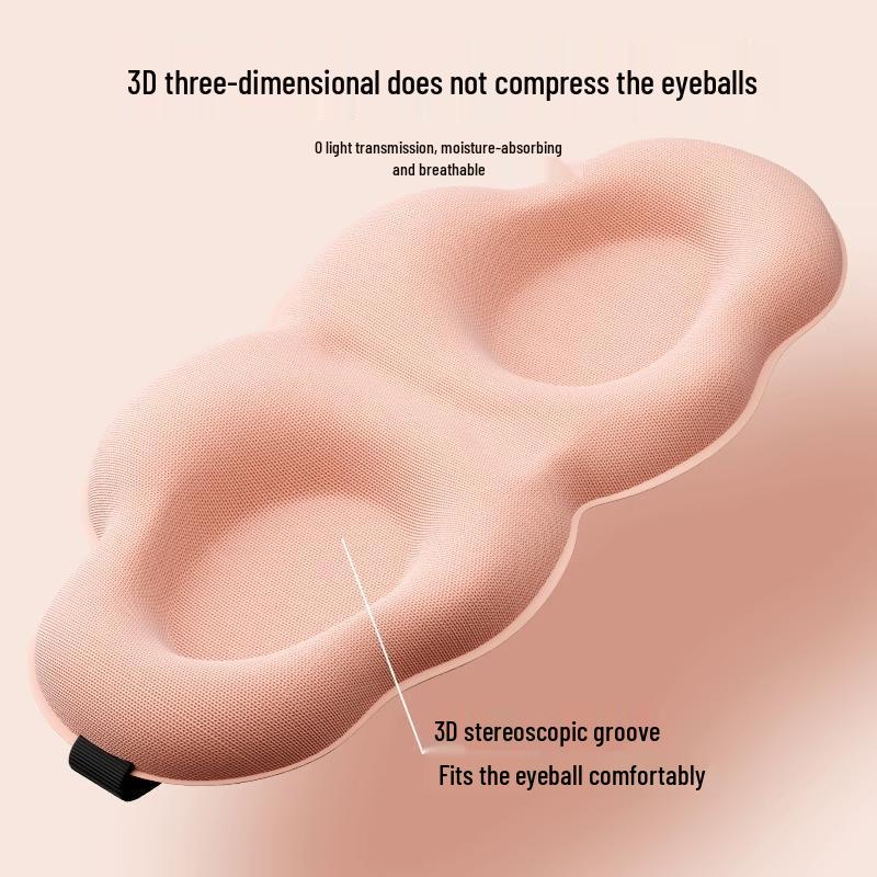 Maska na oczy 3D z jedwabiu lodowego i pianki memory - Wygodna, oddychająca, wolno powracająca do kształtu, pomoc w zasypianiu