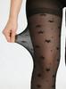 2 Pairs Women Plus Size Black & White Star Print Sheer Stretchy Tights Breathable Anti-Snag Fashion Stockings Set