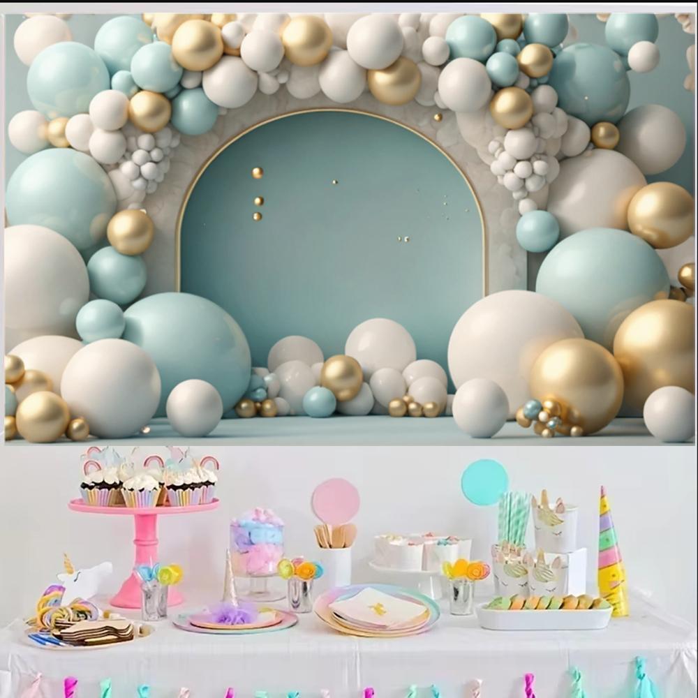 Newborn Baby 1st Birthday Party Backdrop Balloons Girl Boy Baby Shower Cake Smash Photography Background Decor Photo Studio Prop