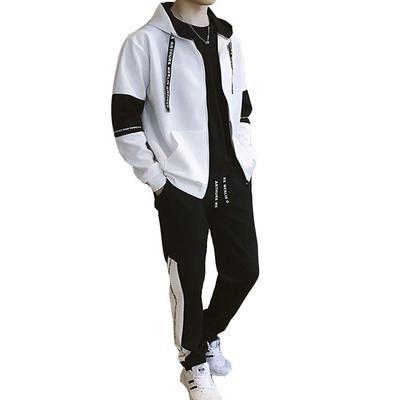 Trainingsanzug und Jogginganzug Übergrößen Locker Stylischer Hoodie mit Langen [foveitaa] Herren-Set, Verfügbar, Herbst-/Frühlingskleidung, Passform, Reißverschluss-Taschen, Ärmel,