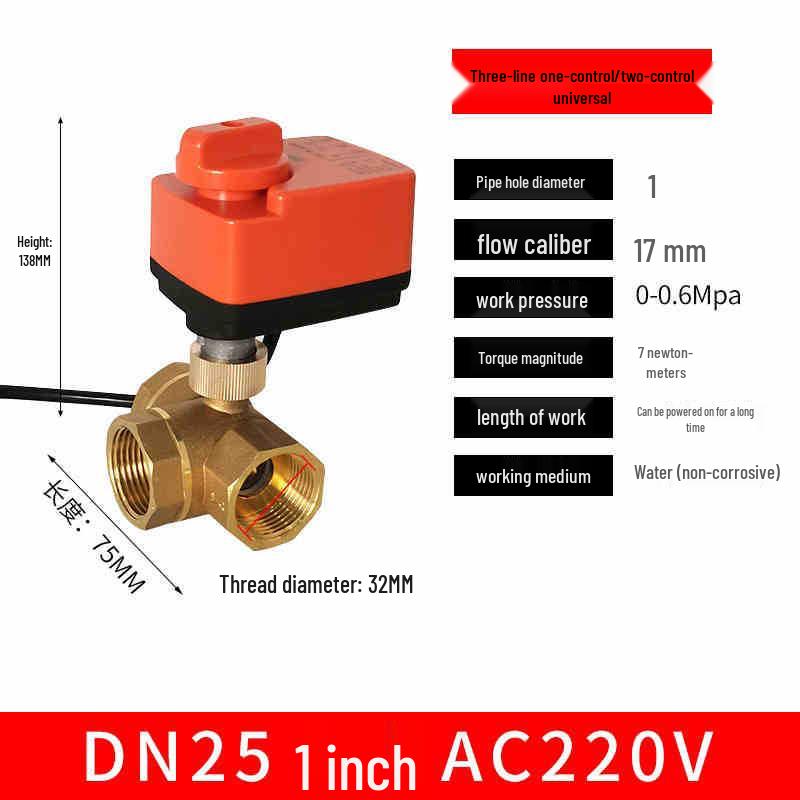 

AC220V DN15/25/50 Сонячний Ручний-Автоматичний 3-ходовий Електричний Кульовий Кран з Внутрішньою Різьбою