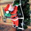 Décoration de Noël Père Noël Joueur Grimpant à l'Échelle - Pendentif Suspendu en Tissu et Plastique pour Décor de Maison Festif