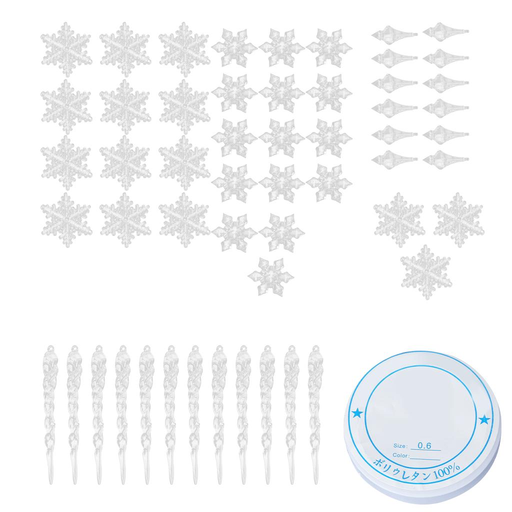 Christmas Snowflake Decorations Acrylic Icicle Pendant Christmas Tree Party Ornaments