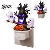 Halloween Seesaw Motion Decor Animated Ghosts Night Light Plug-in Lamp with Kids Bedroom Light Moving Figurines Spooky Glowing for Room Party