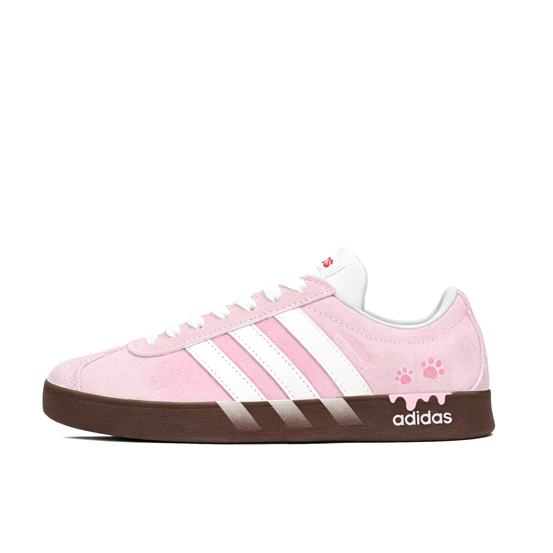 

Adidas VL COURT 2.0 Peach Mist Brown Slip Resistant Abrasion Resistant Low top Skateboard Shoes Unisex Pink HQ1802(Team2259-) 35⅔