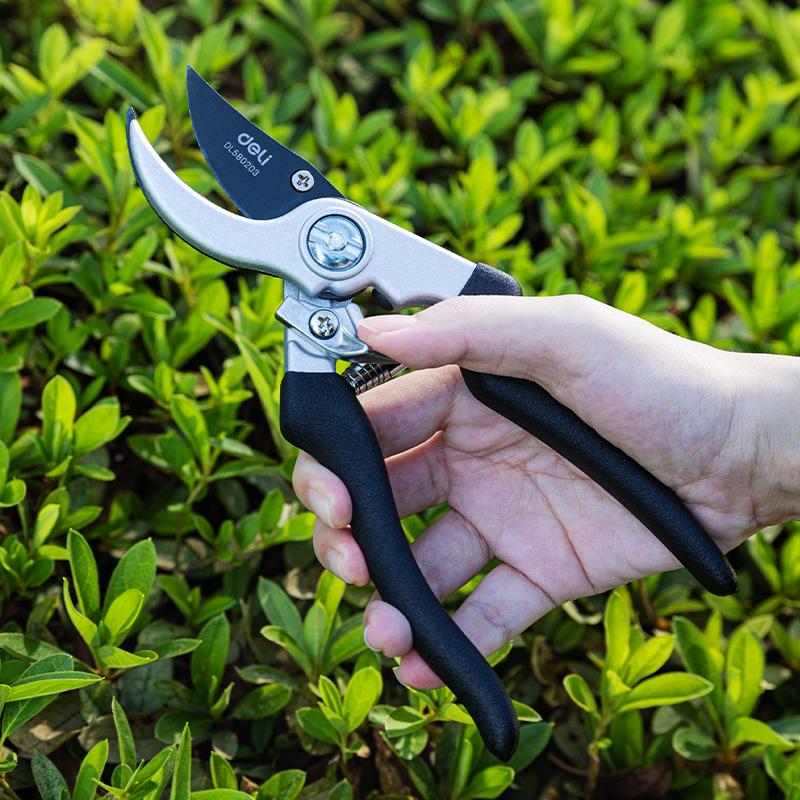 Deli Garden Pruner Pruning Shears 8.5 Inch Labor-saving Scissors for Gardening Tool Pruning Scissors Plants Garden Hand Tools