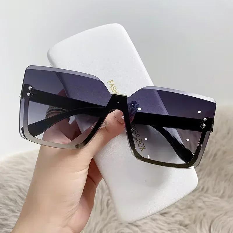 

Unisex Rimless Square Sunglasses Women Men Designer Brand Sun Glasses Female Male Colorful Gradient Mirror Oculos De Sol Other
