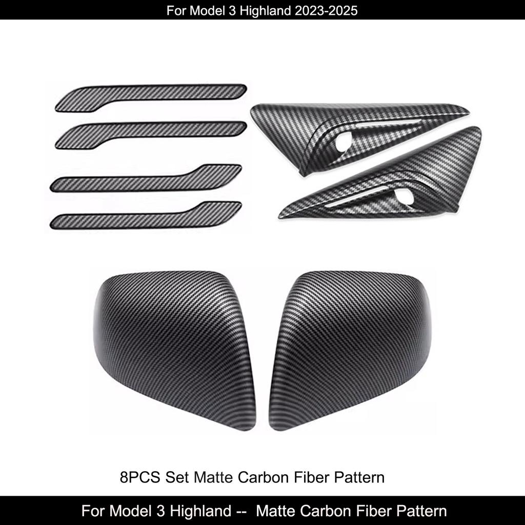 For Tesla Model Y Juniper Exterior Rearview Mirror Carbon Fiber ABS Protective Cover Rear-vision Mirror Shell Side Camera Cover