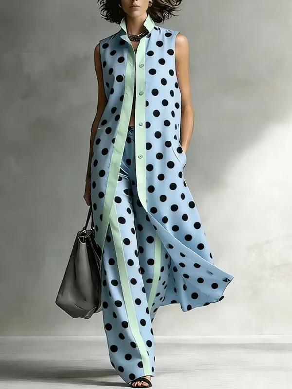 2026 French retro polka dot dress women s summer new sleeveless gentle temperament vacation style versatile skirt S