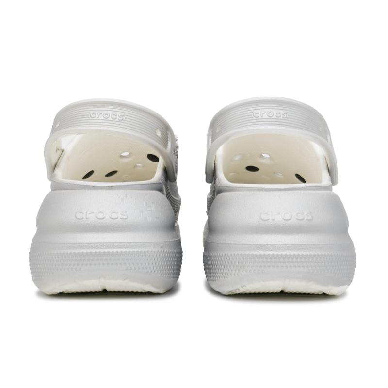 Crocs Crush Clog Nine Bureau Made Glacier Silver Star Decorative Buckle Comfortable and Versatile Beach Hole Shoes Unisex Silver