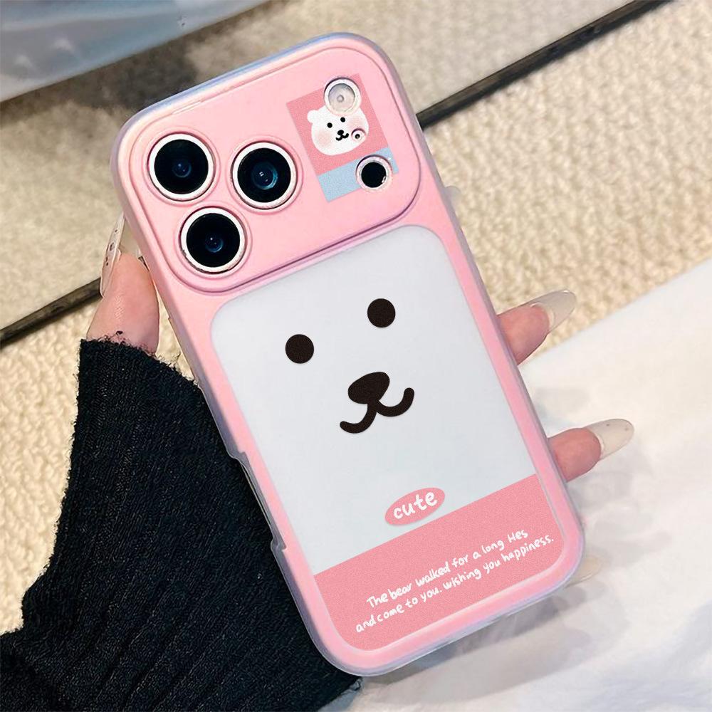 Cute Cartoon Bear Rabbit Emoji for iPhone17 2-in-1 Mobile Phone Case Apple 16 Niche 15 Fine Holes