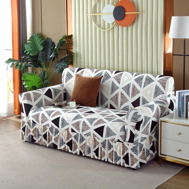 Skirt Sofa Cover Anti-Cat Scratch Swastika Elastic Cover Integrated All-Inclusive Sofa Cushion Cover Universal In All Seasons