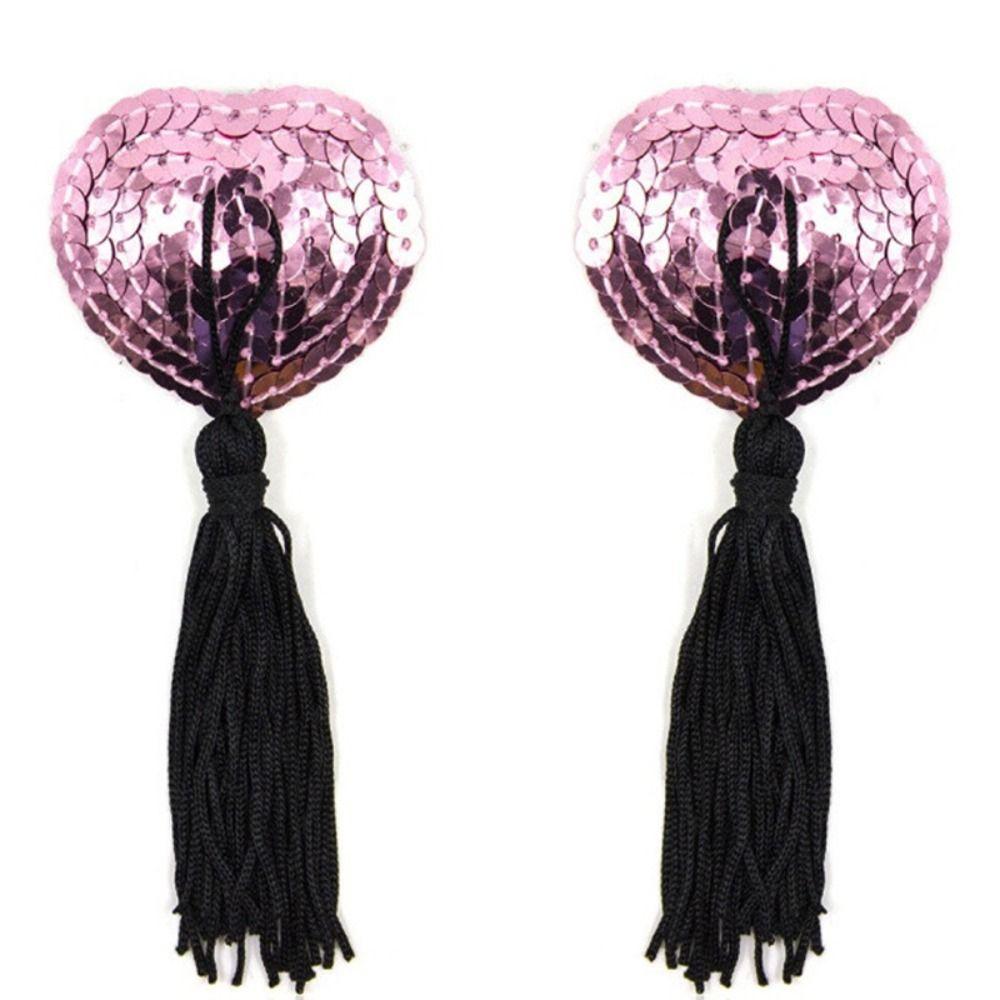 1 Pair Tassel Nipple Covers Breast Bra Womens Silicone Pasties New Heart Shape Bra