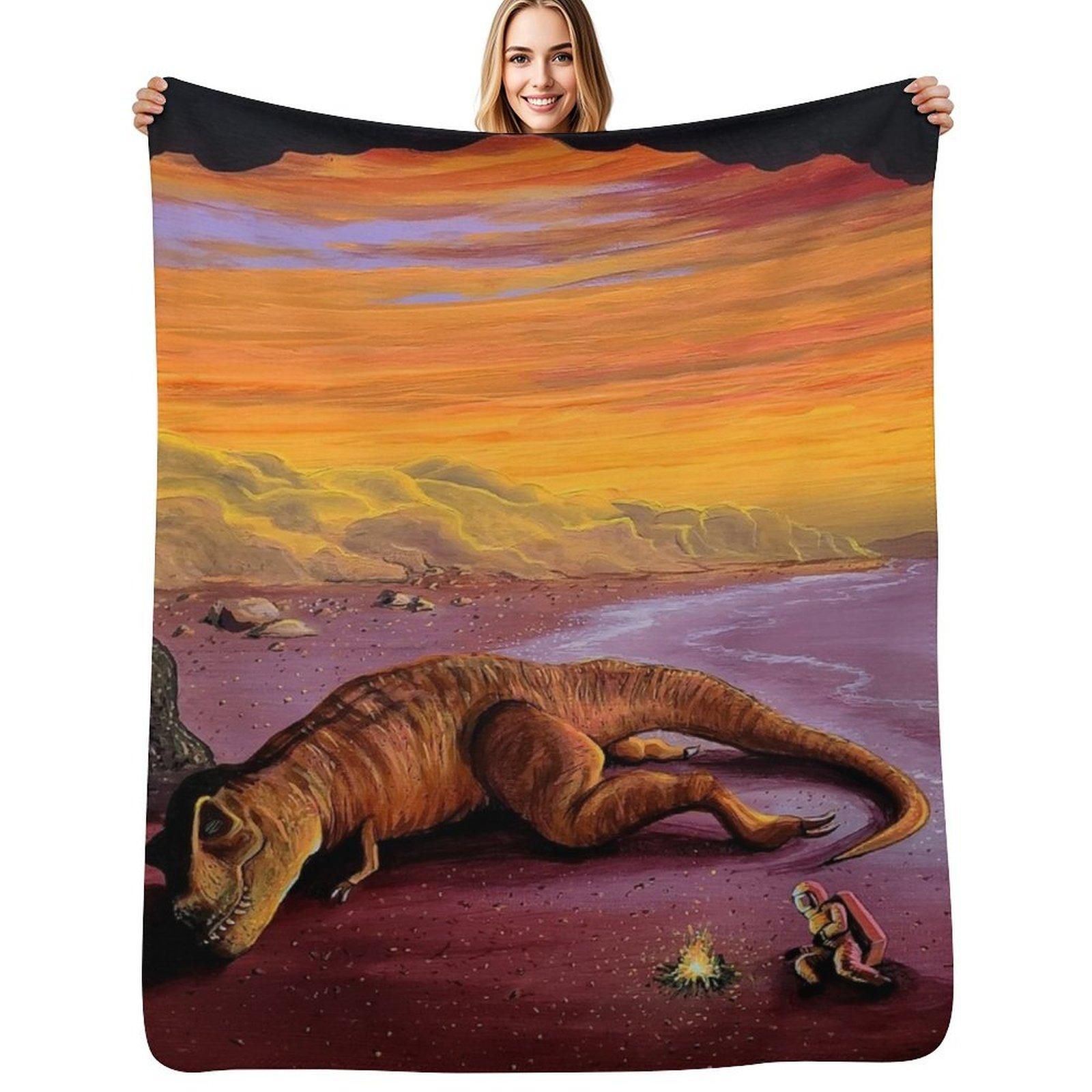 Rex and Relaxation Throw Blanket Lightweight Warm Blanket for Travel Camping Size: 75*100cm, Weight: 230 GSM