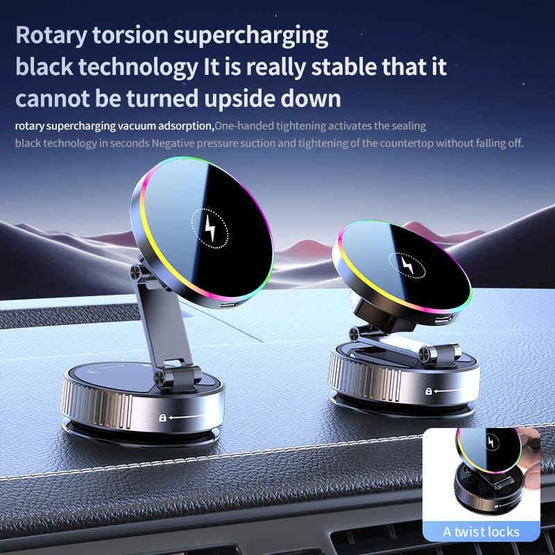 K5 Vacuum Magnetic Car Phone Holder Wireless Rechargeable Live Cooling Cooling Phone Holder Suction Cup Car Phone Holder.