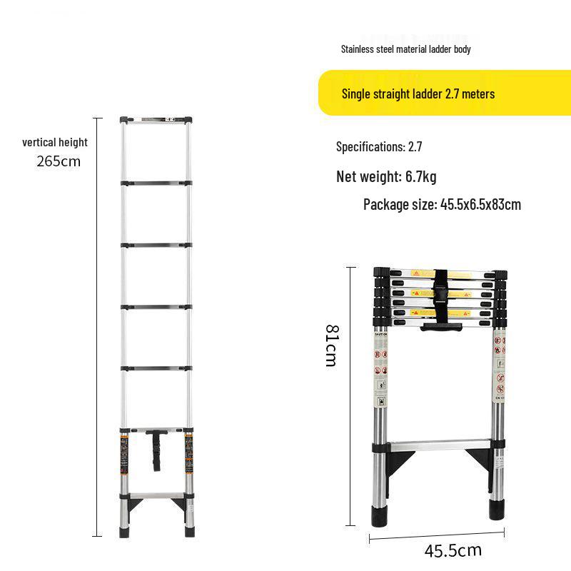 Stainless Steel Telescopic Aluminum Alloy Folding Step Ladder