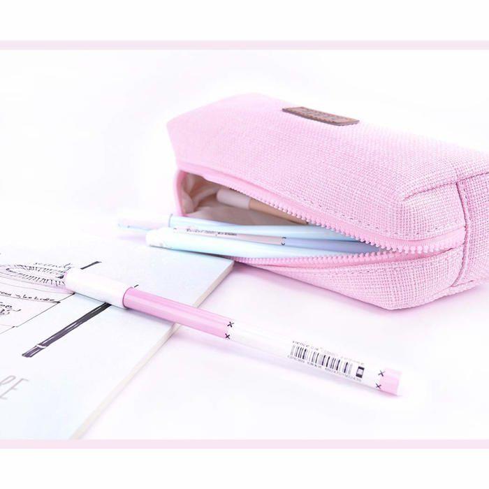 Etui a stylo Isuperb - EU-6X2374-M - Trousses Scolaire Petite Poche Crayon Case Couleur Unie Filles Garcon Pencil Holder