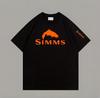 Unisexs Tshirt Fashion SIMMS Brand Streetstyle Fishing Gear Set Unisex Women Pure Cotton Streetwear Roundneck Short Sleeved Top