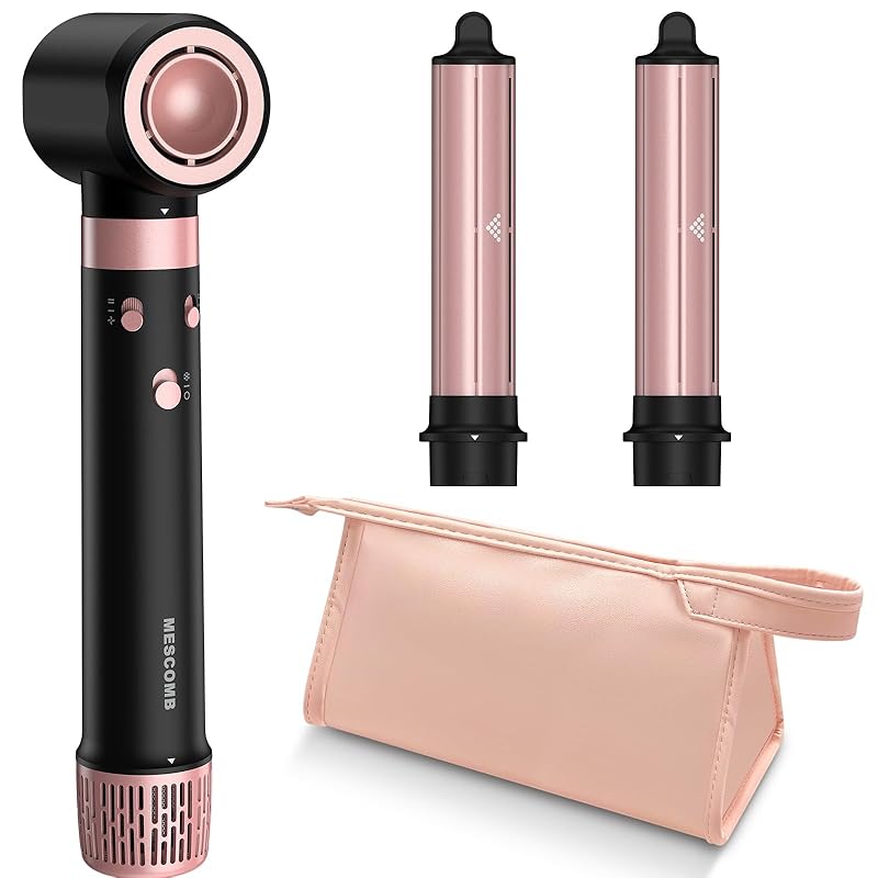 3 in 1 Air Styler with High-Speed Hair Dryer Brush & Air Wrap Curler for Curling, Negative Ions Frizz-Free Styling Drying, No Heat Damage, Fit for