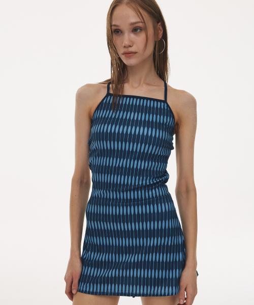 Hata Skirt Monokini_Spicy Blue Stripe