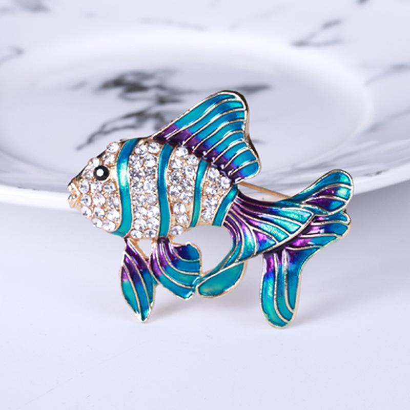 Clothing Accessories Women'S Japanese Personality Brooch Pendant Couple Tropical Fish Oil Drop Cartoon Brooch Collar