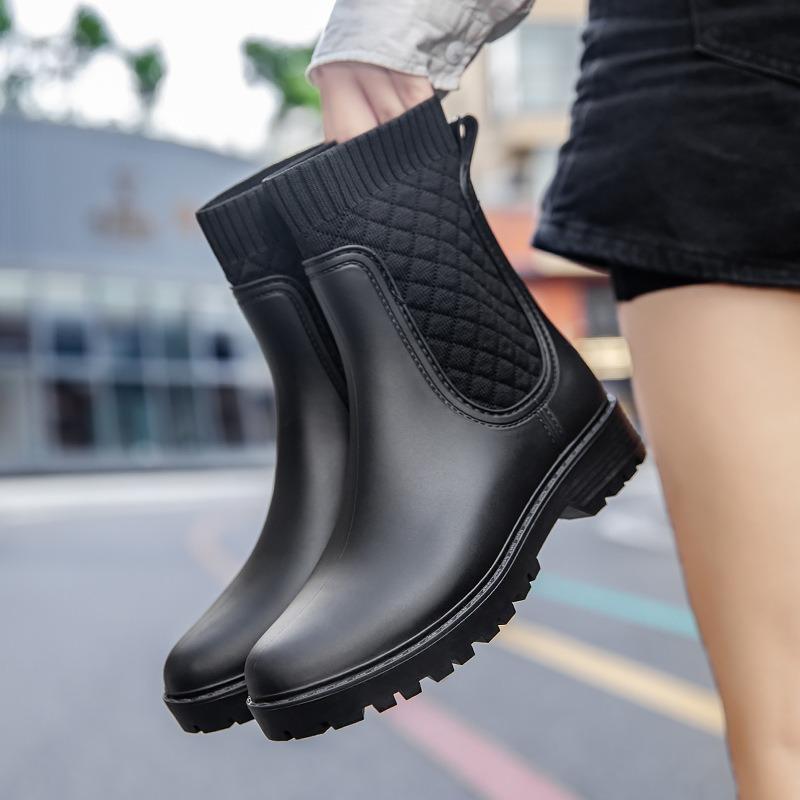 rain boots women's waterproof rain shoes women's outdoor new water shoes waterproof and wear-resistant water shoes platform rubber shoes women