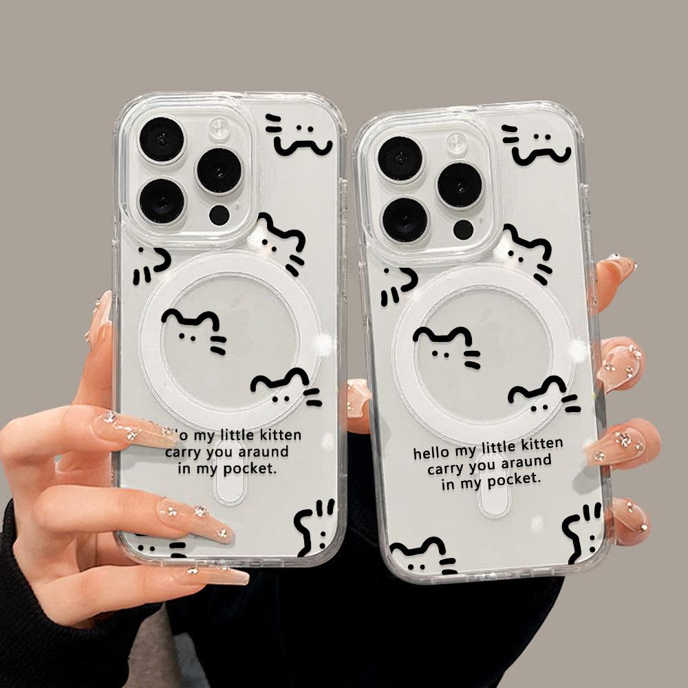 Magnetic Phone Case for iPhone 12 14 16 17 Pro 17 16 15 14 13 12 Pro Max  12 13 14 15  16 High Quality Shockproof Shell Full Protection Cute Style