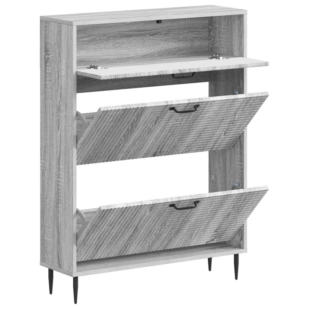 Shoe Cabinet HAARLEM 78 x 24 x 103 cm Engineered Wood Sonoma Grey