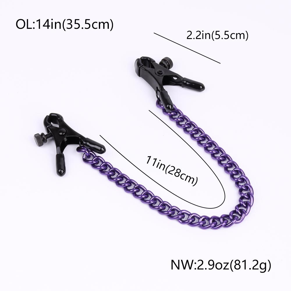 Clemă pentru mamelon cu lanț metalic Agrafe reglabile pentru mamelon BDSM Clip mare pentru sâni Jucării sexuale pentru adulți pentru femei și cupluri