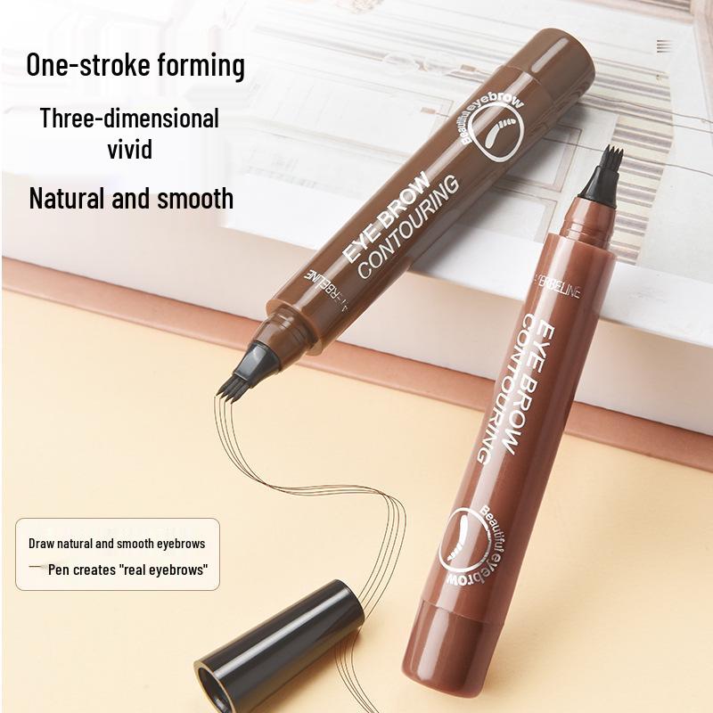 2025 Four-Prong Eyebrow Pencil: Natural, Long-Lasting, Smudge-Proof, Waterproof, Sweatproof, Non-Fading.